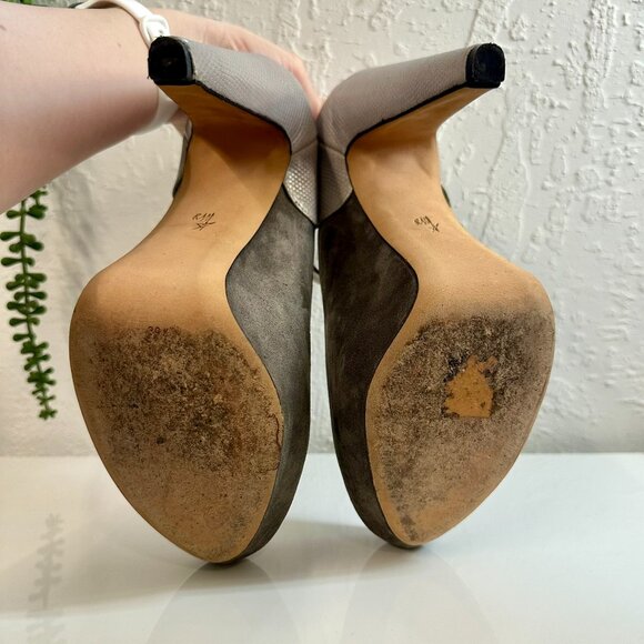 Roland Mouret runway 2012 gray platform heels 39.5 snakeskin and suede leather - Picture 8 of 12